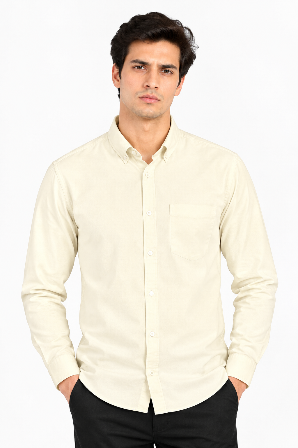 Oxford Plain Down Button Collar Shirts - WB 1432
