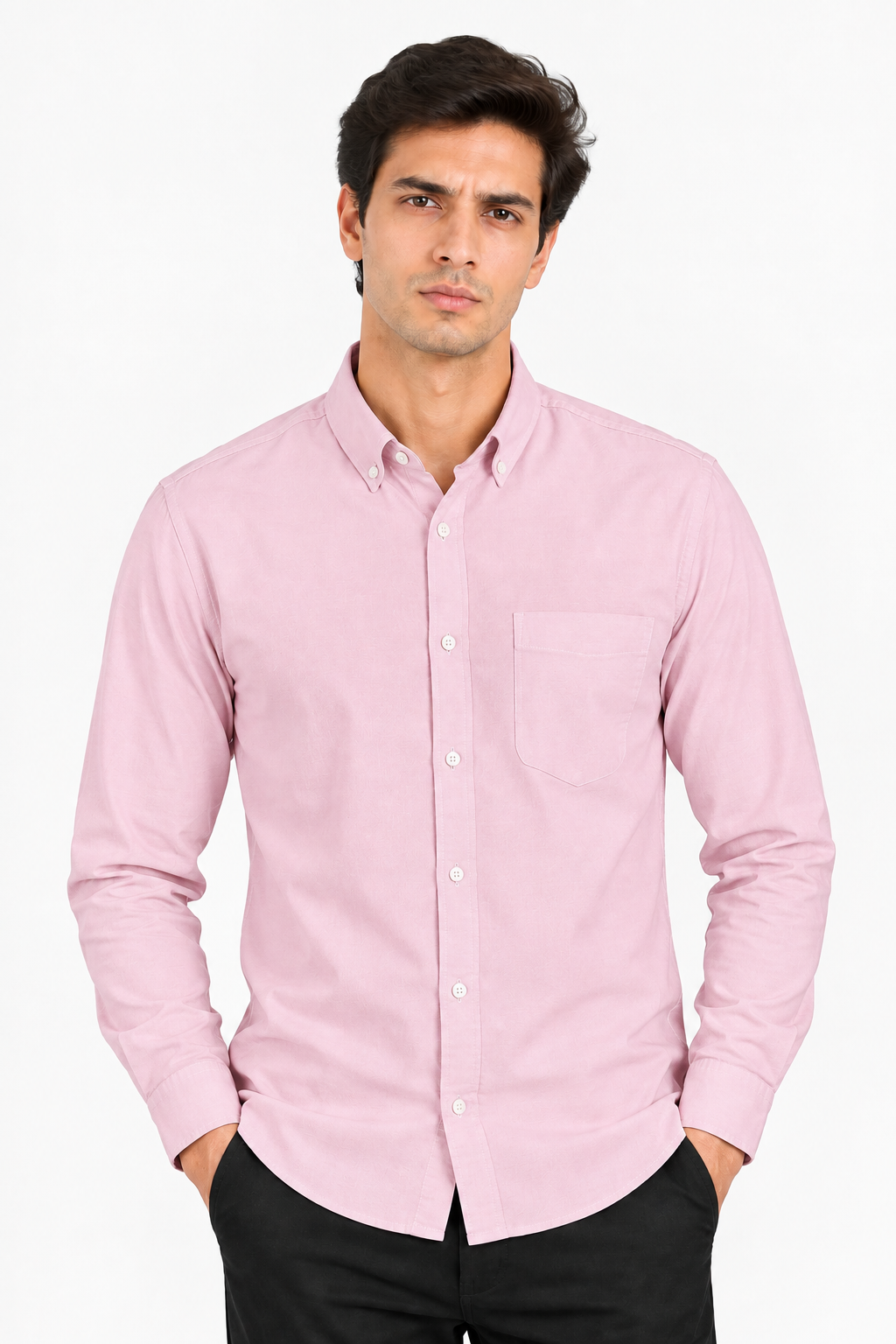 Oxford Plain Down Button Collar Shirts - WB 1432