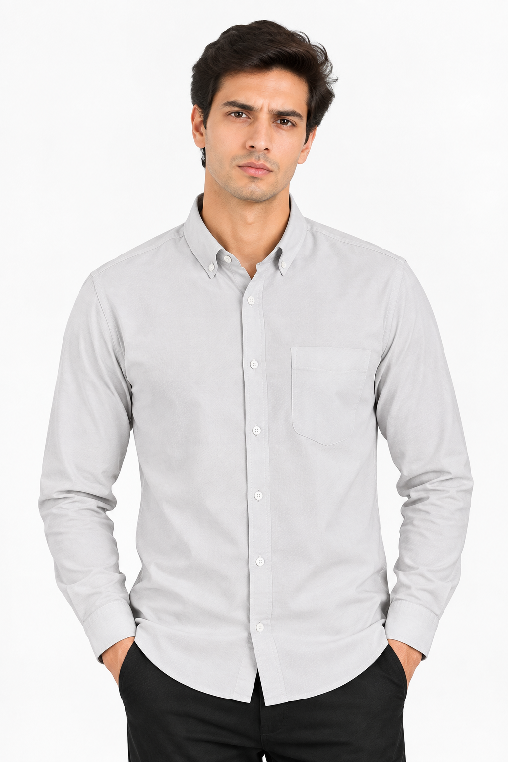 Oxford Plain Down Button Collar Shirts - WB 1432