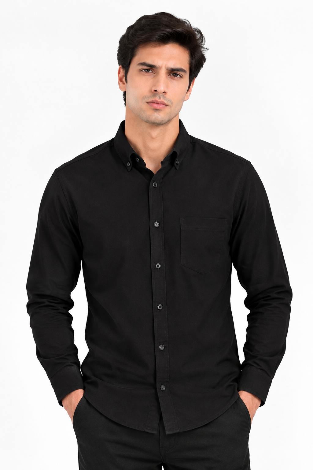 Oxford Plain Down Button Collar Shirts - WB 1432