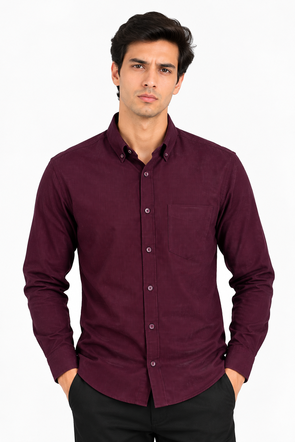 Oxford Plain Down Button Collar Shirts - WB 1432