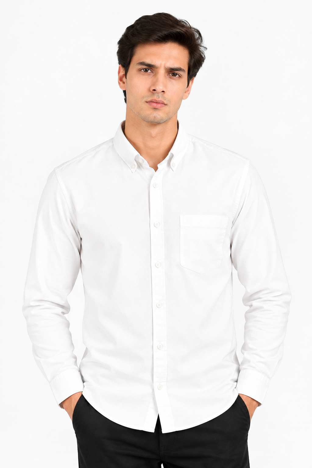 Oxford Plain Down Button Collar Shirts - WB 1432