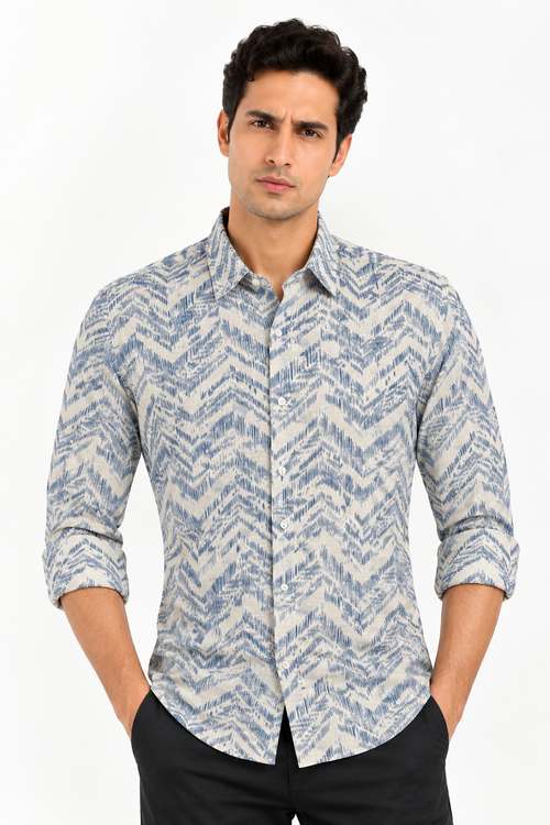 Linen Printed casual Shirt - WB 1426