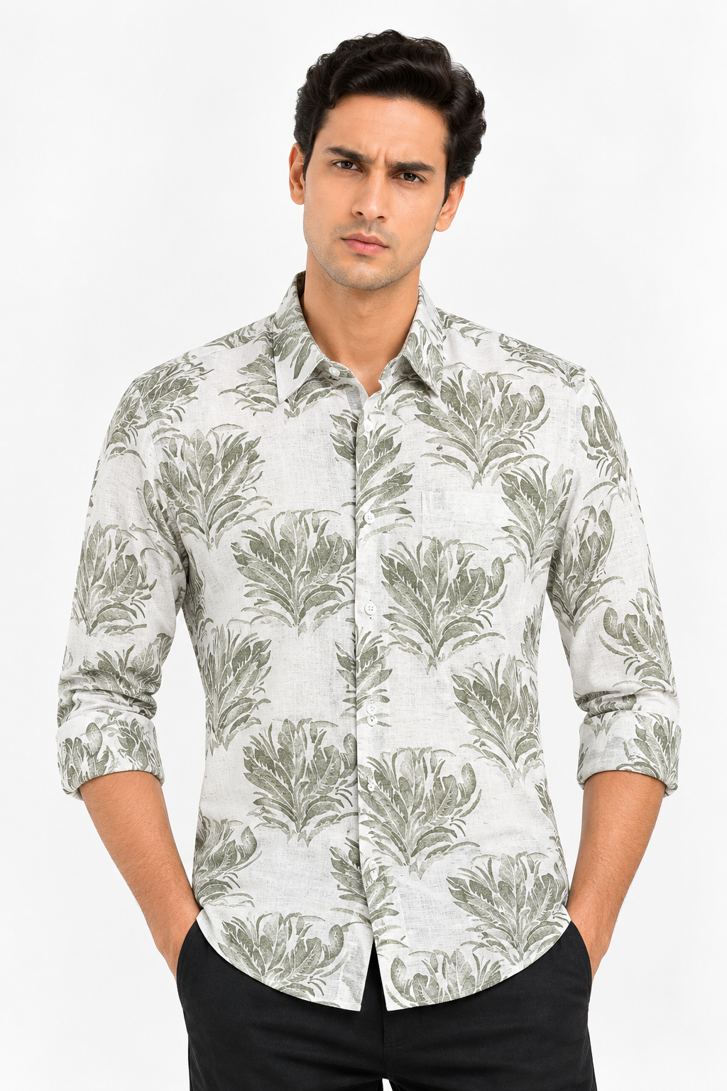 Linen floral print shirts - WB 1420