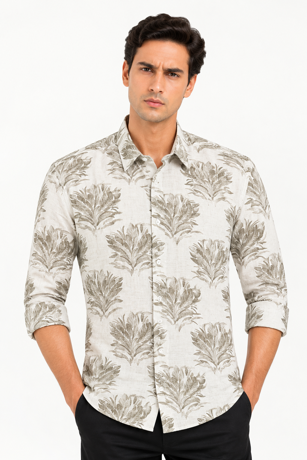 Linen floral print shirts - WB 1420