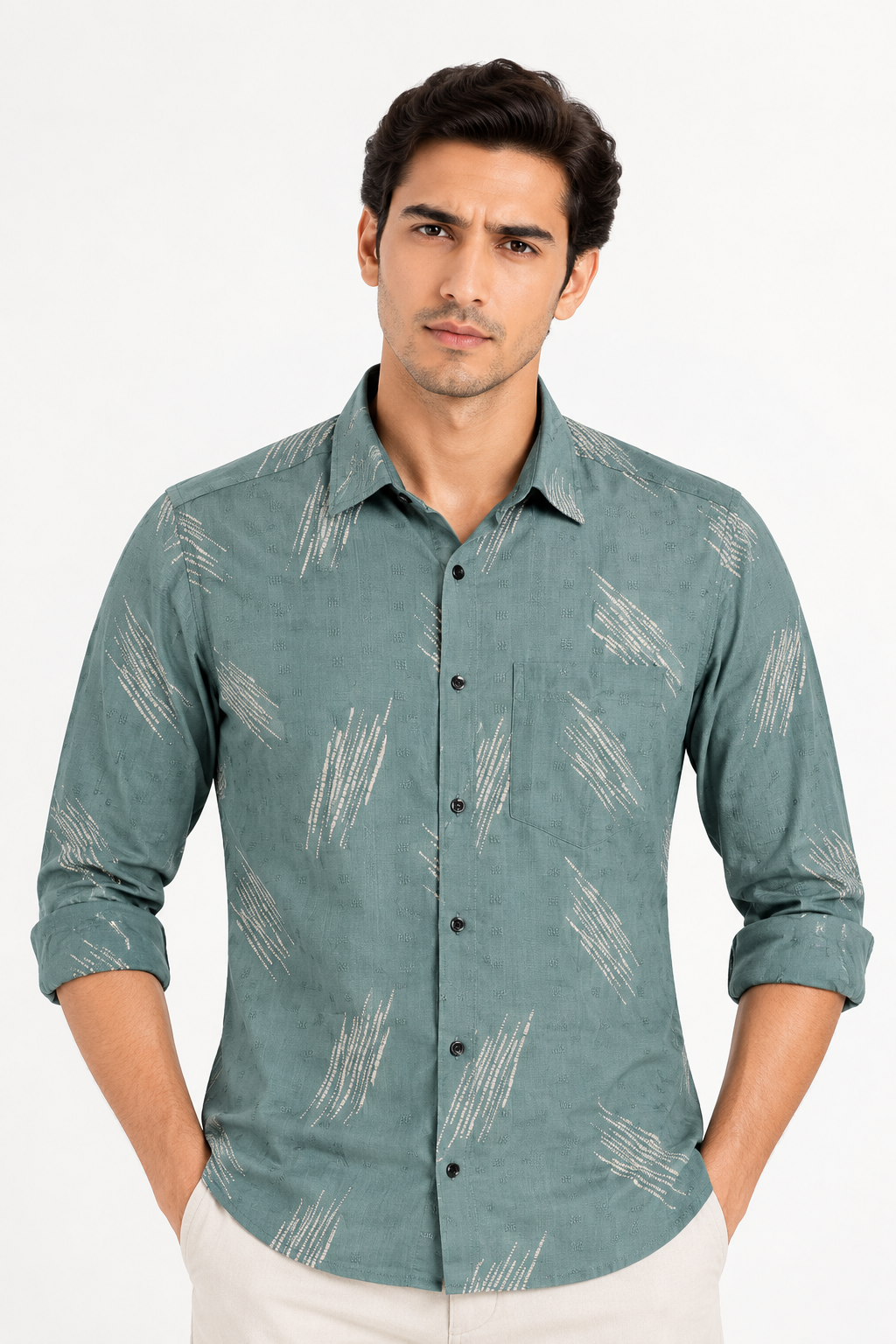Men's Casual Printed Shirt- WB 1344