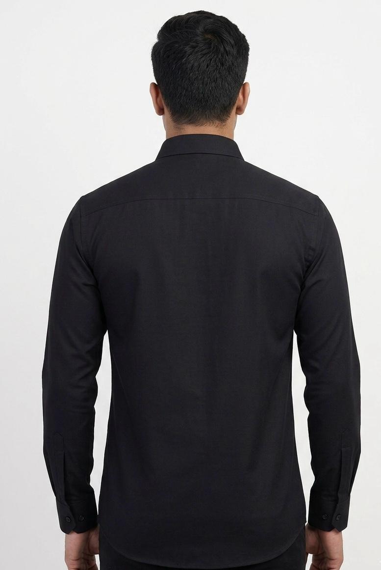 Mens Casual Solid Black Shirt - WB 1338