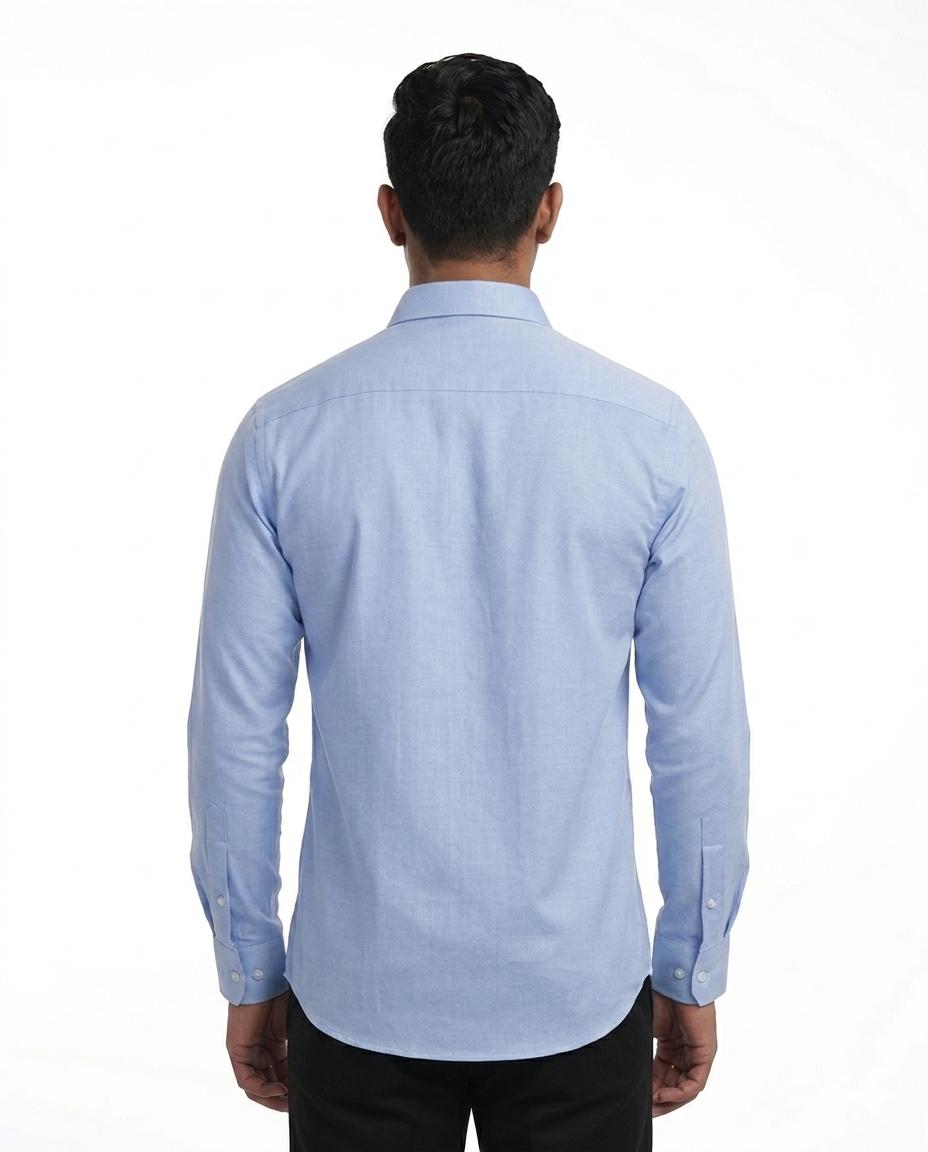 Men's Solid Blue Casaul Shirt - WB 1338