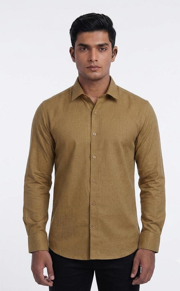 Men's Solid Plain Casual Shirt - WB 1338