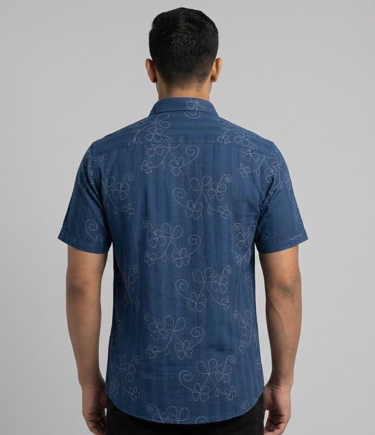 Embroiderey look Short sleeve shirt - WB 1328