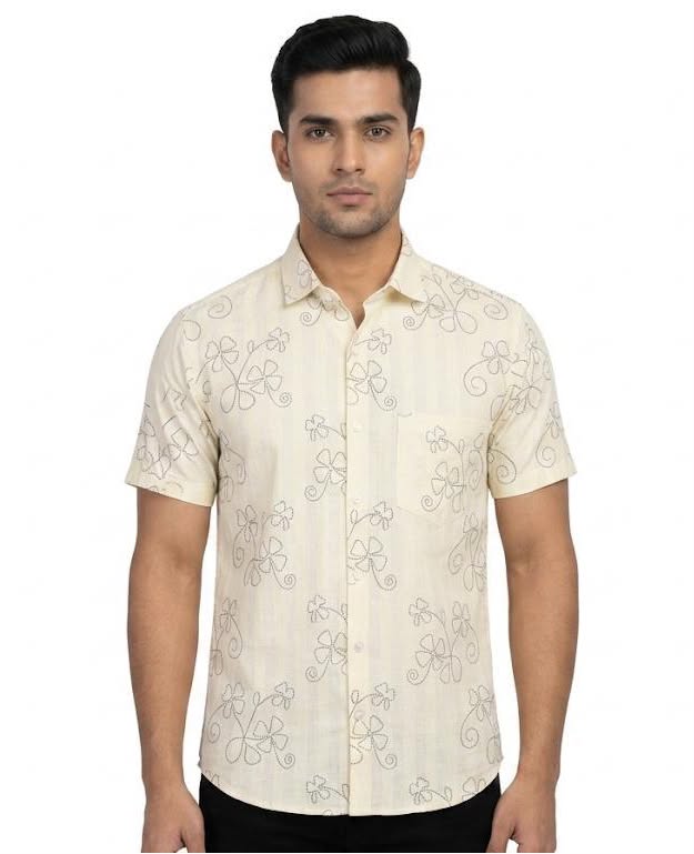 Embroiderey look Short sleeve shirt - WB 1328