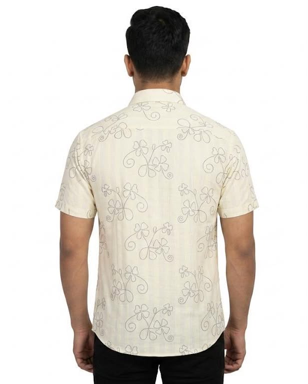 Embroiderey look Short sleeve shirt - WB 1328