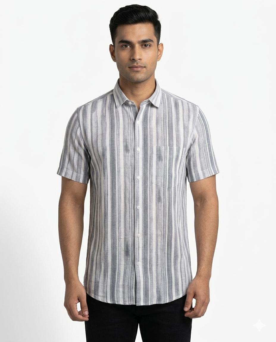 Casual Short sleeve Stripe Shirt - WB 1326