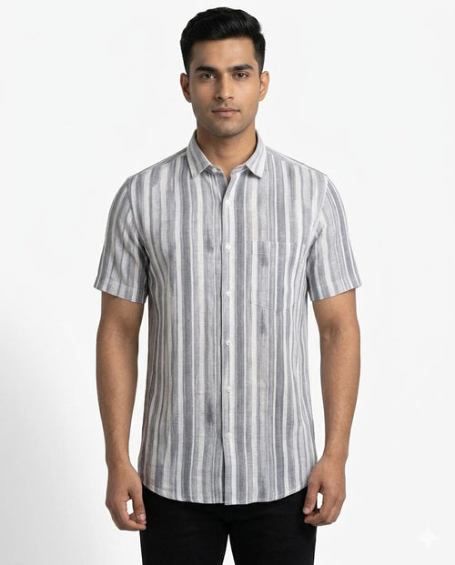 Casual Short sleeve Stripe Shirt - WB 1326
