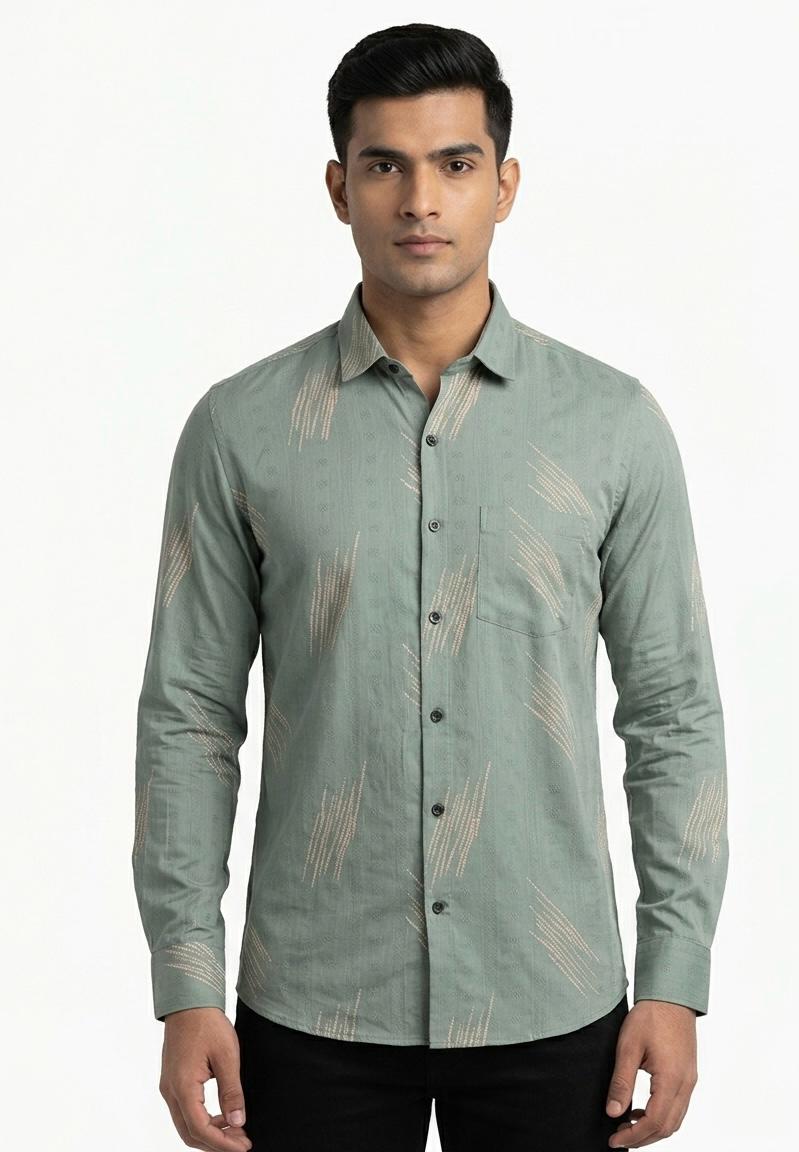 Men's Casual Printed Shirt- WB 1344
