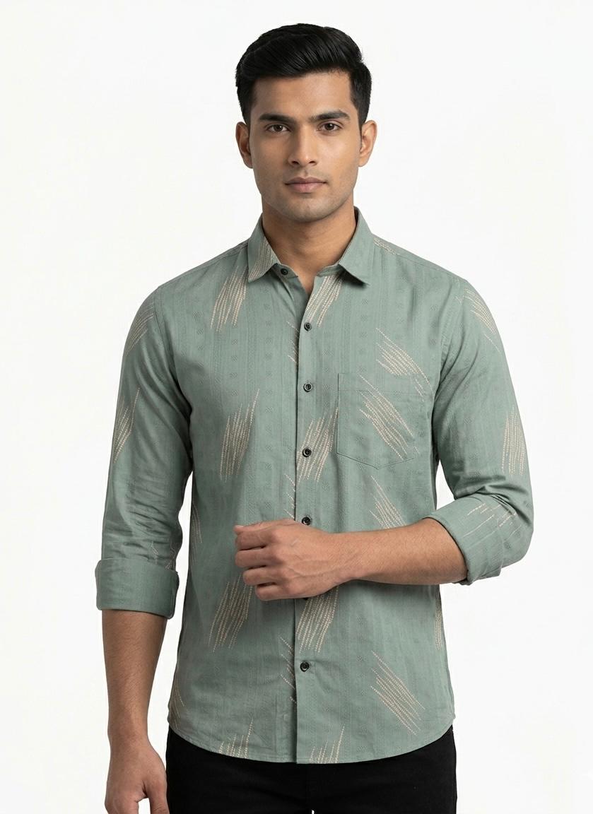 Men's Casual Printed Shirt- WB 1344