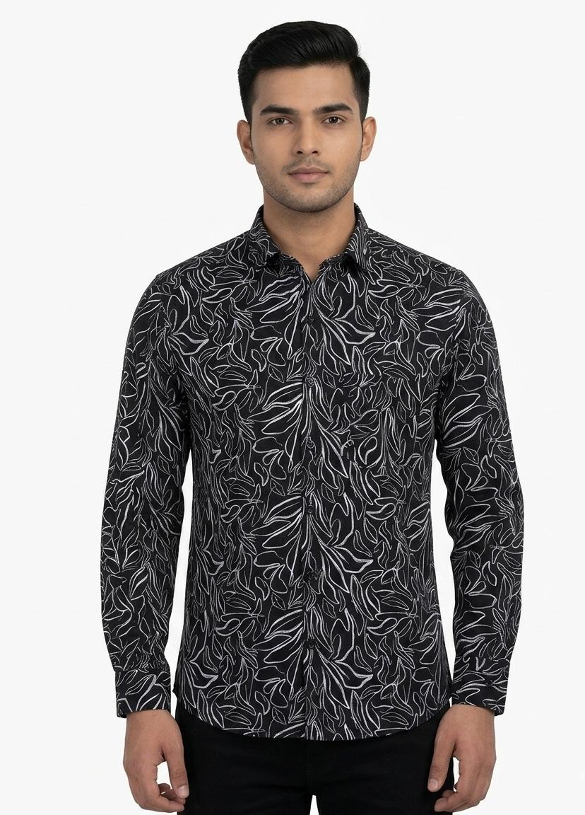 Men's Casual Printed Shirt- WB 1342