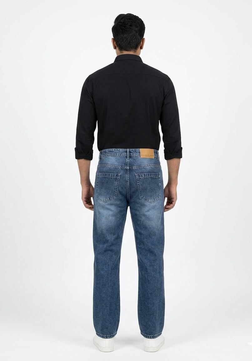 Men's Straight Fit Jeans Spray Wash- WB 102