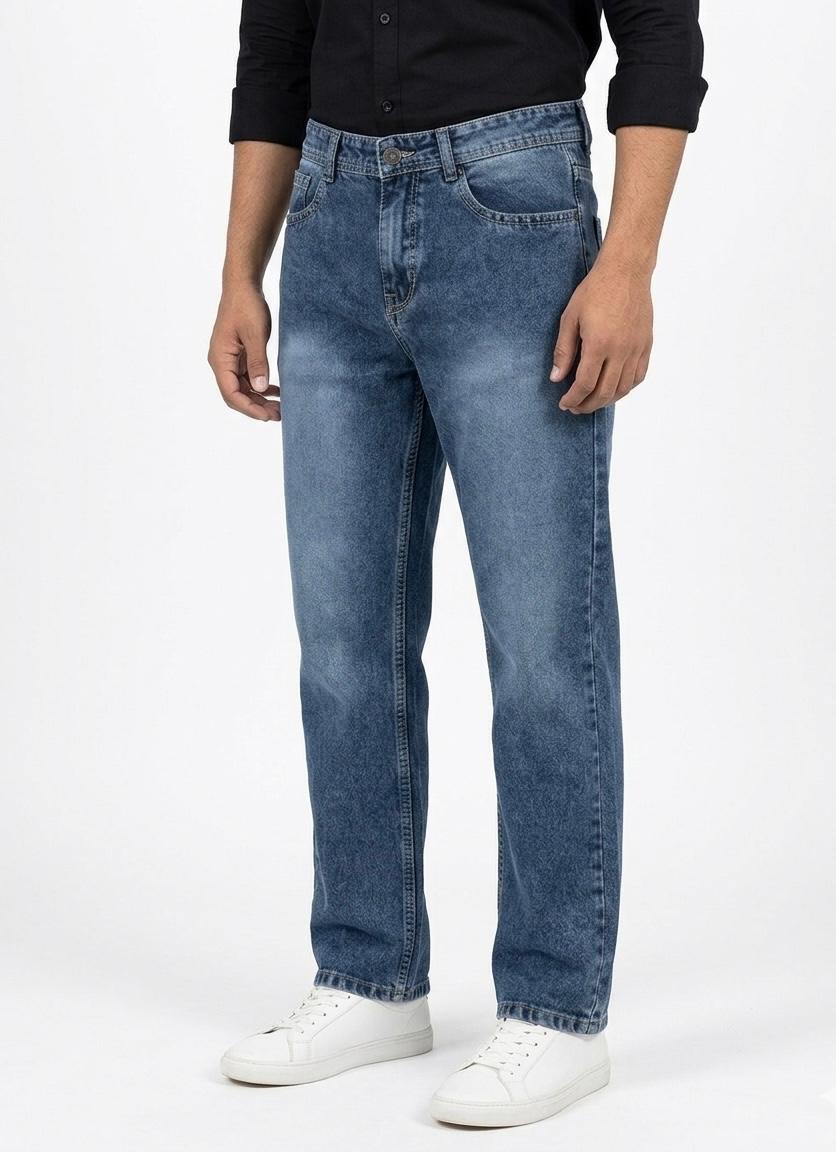 Men's Straight Fit Jeans Spray Wash- WB 102