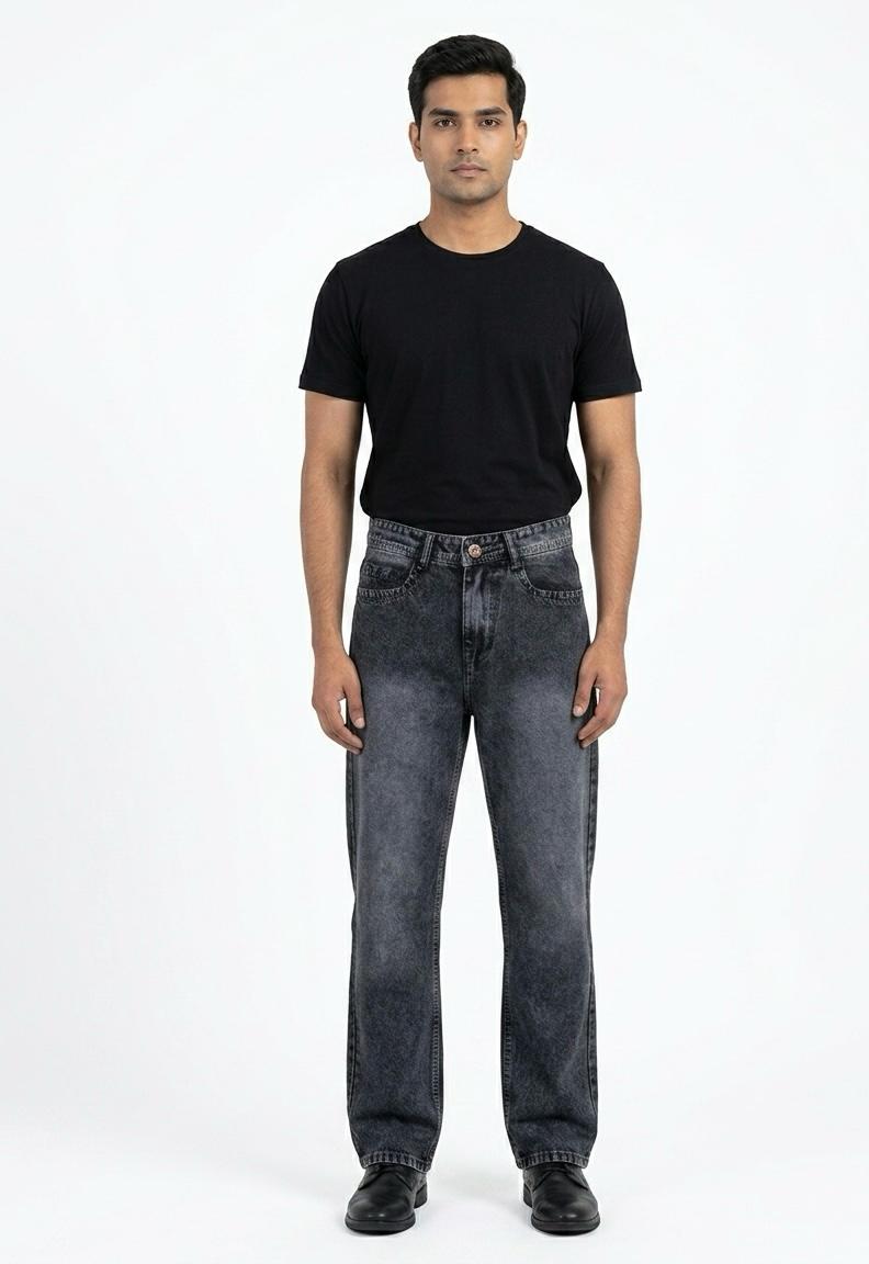 Men's Straight Fit Jeans Spray Wash- WB 102
