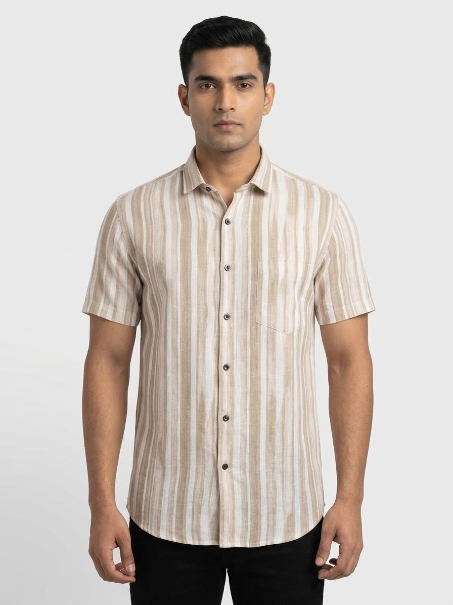 Casual Short sleeve Stripe Shirt - WB 1326